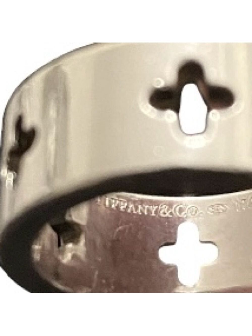 Tiffany & Co. Silver Cut Out Cross Ring - Size 7 - Picture 6 of 10